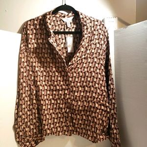 Mutli Print Button Down Blouse